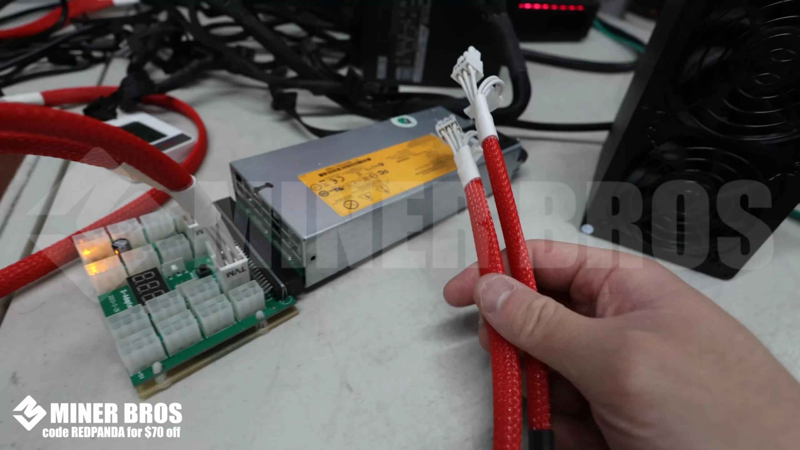 HP server PSU with a breakout board and thick PCIe cables is ideal - 9
