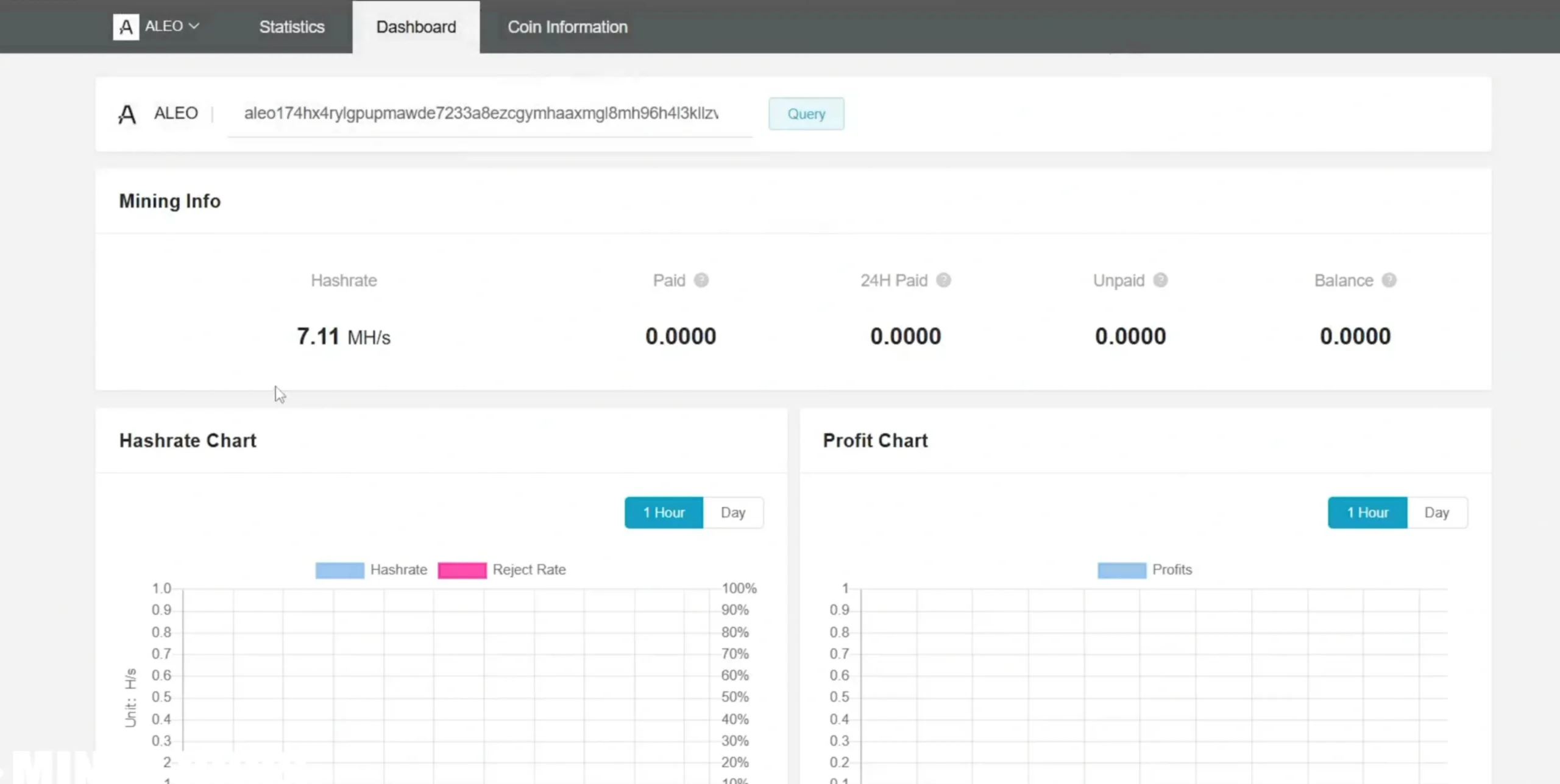 You can see the mining status of your ASIC right away. - 34