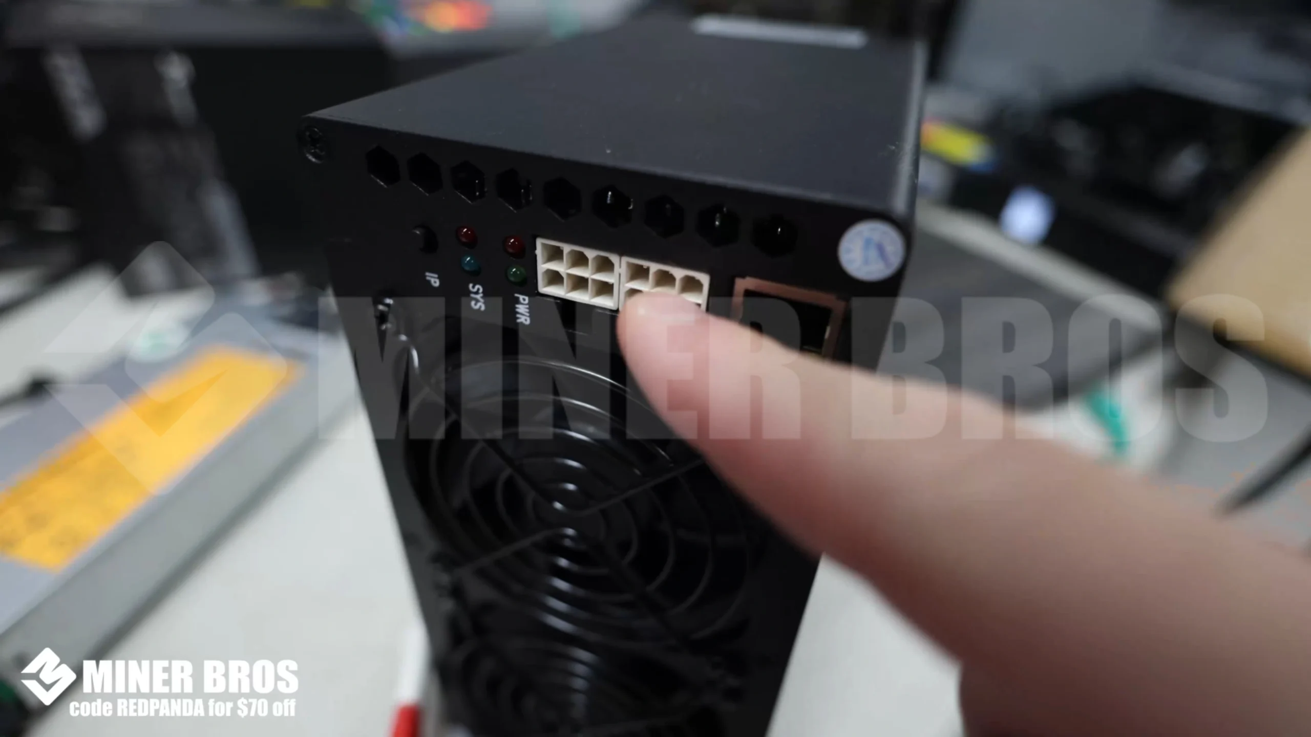 You will need 2 PCIe cables (6 pins) to plug into the AE Box - 7