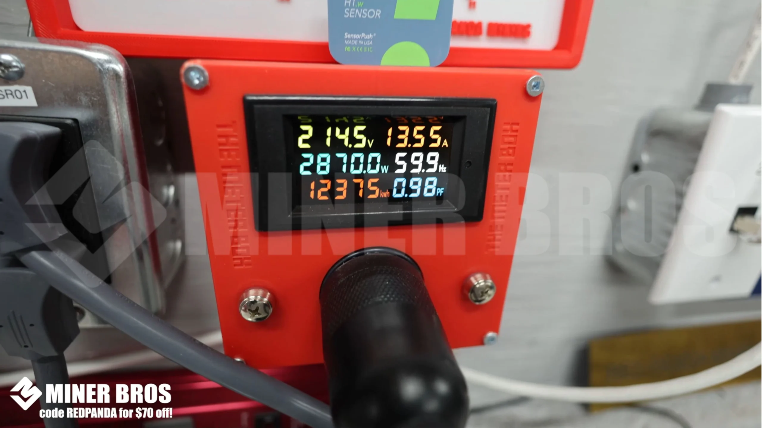 The power consumption of the Antminer E11 is 2340W. But, here it took about 2873W - 29