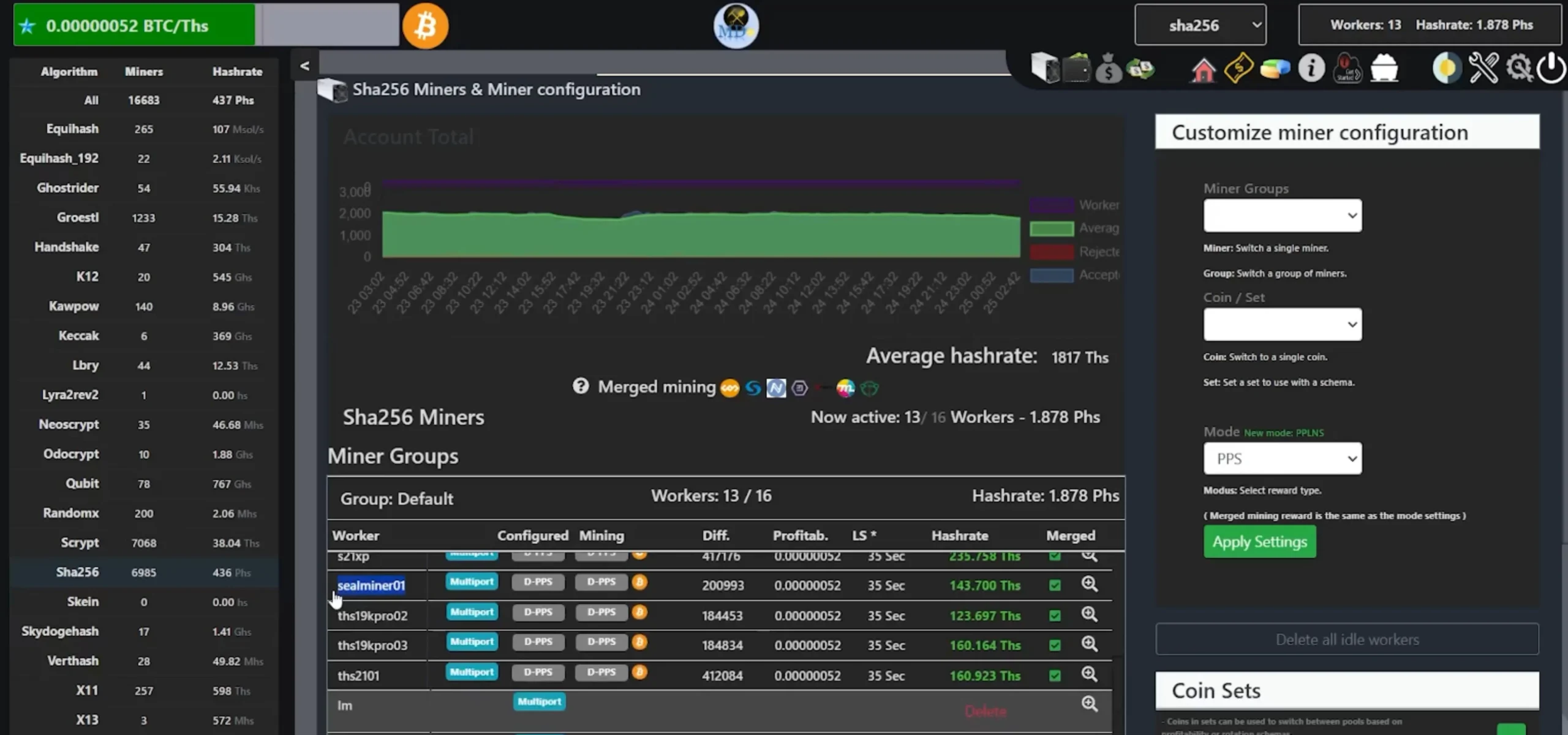 Once the setup completes, visit the “Workers” tab on your mining pool dashboard to verify your miner is online and hashing.