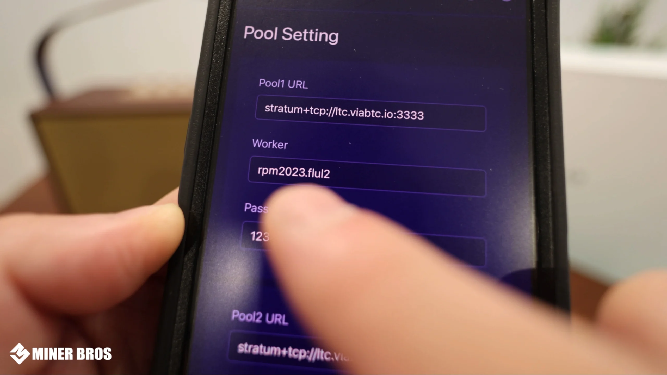 Introduce la URL del pool (ej. stratum+tcpltc.viabtc.com3333) y configura tu nombre de worker como TuNombre.L2. - 17