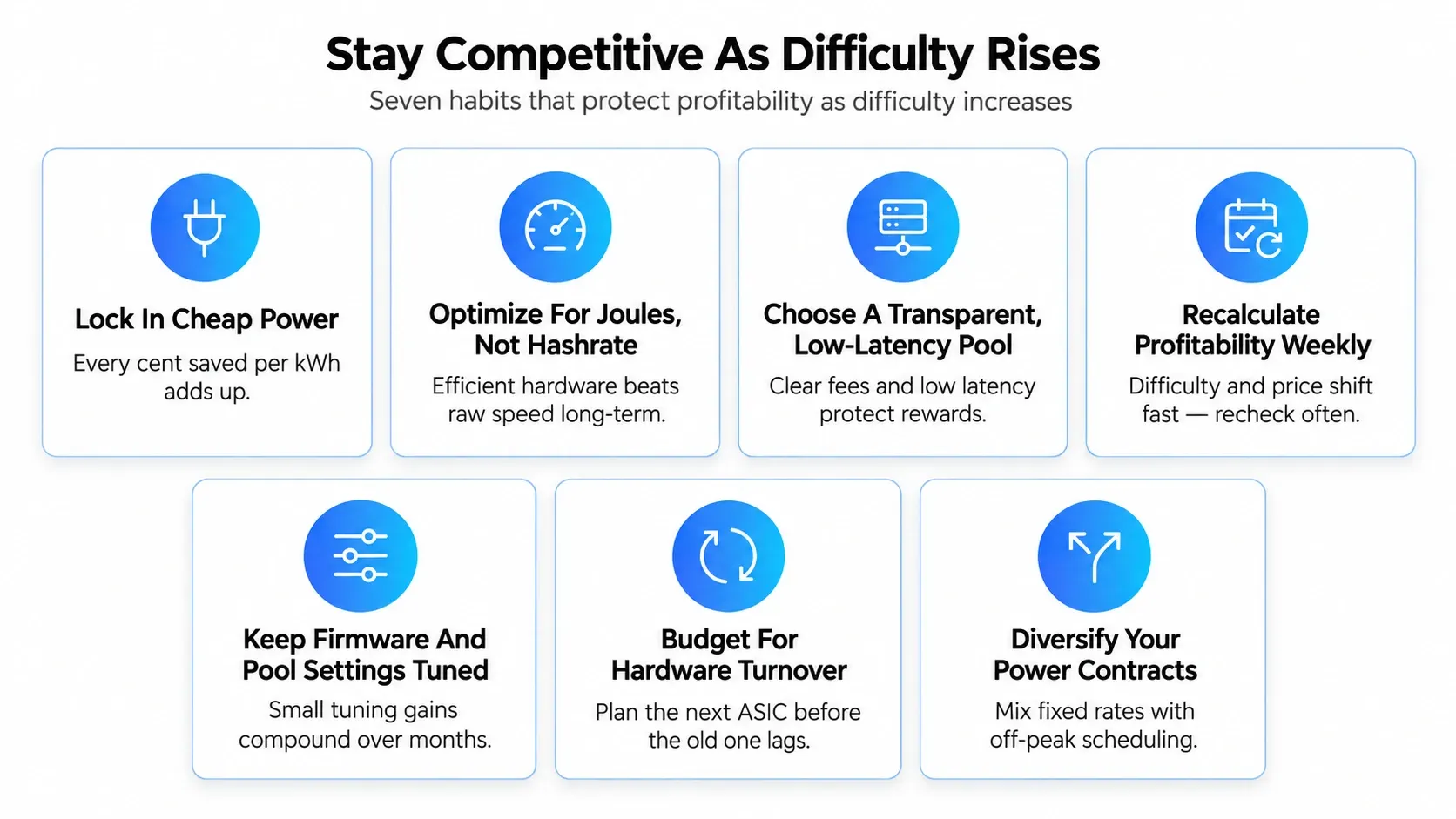How miners can Stay Competitive as Mining Difficulty Rises